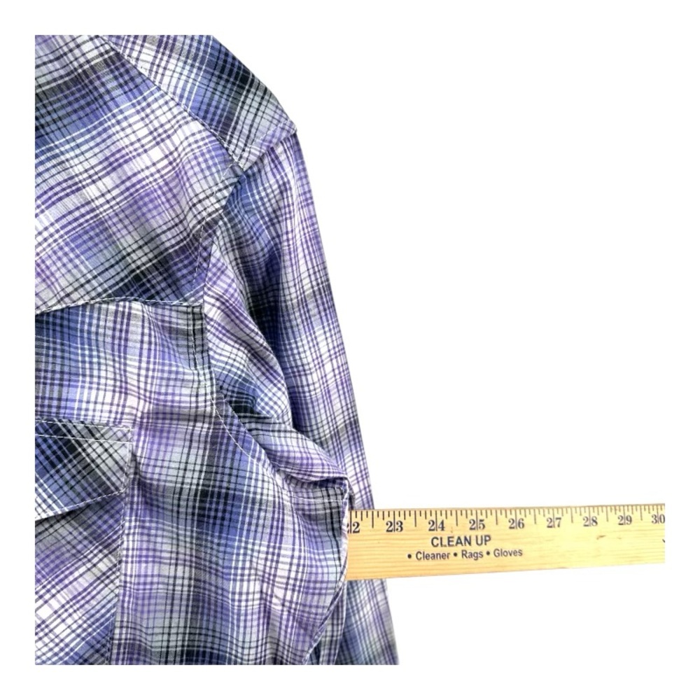 Wrangler | Men’s M Medium Plaid Pearl Snap Long Sleeve Shirt Western Rodeo - Picture 9 of 11